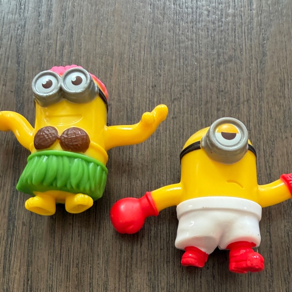 McDonald's Tropical Minion Figures with Red and Green Accents